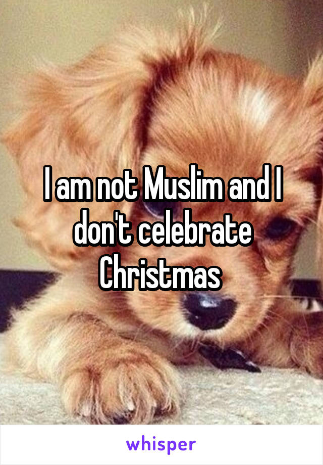 I am not Muslim and I don't celebrate Christmas 