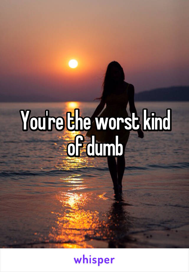 You're the worst kind of dumb