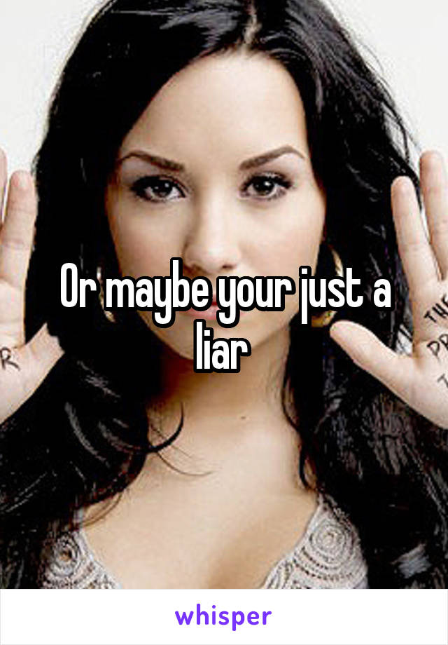 Or maybe your just a liar 