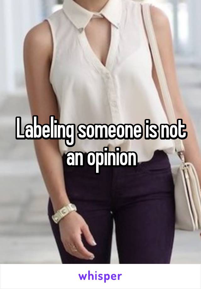 Labeling someone is not an opinion