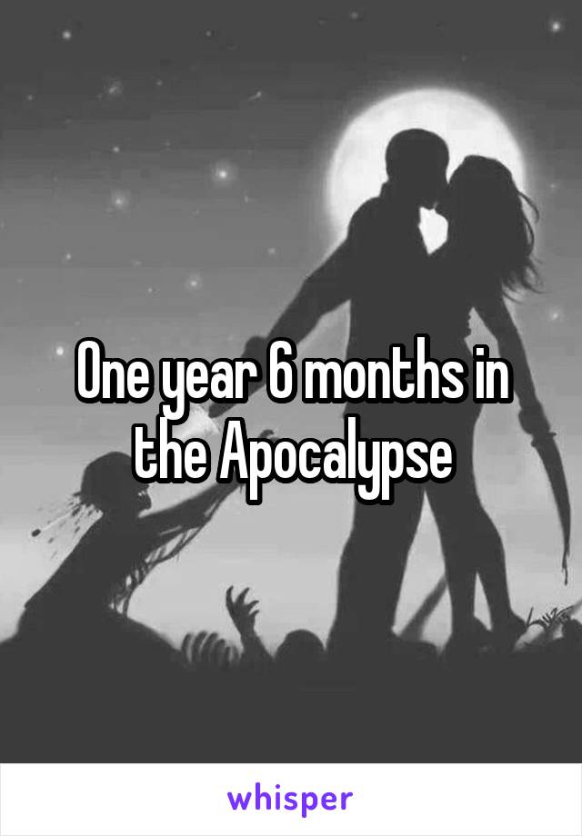 One year 6 months in the Apocalypse