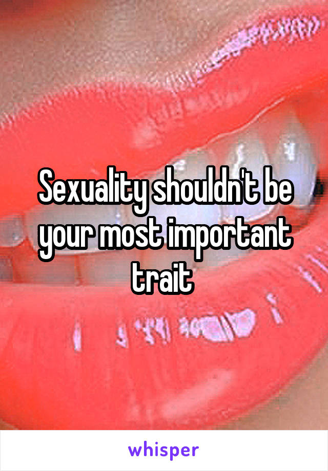 Sexuality shouldn't be your most important trait 