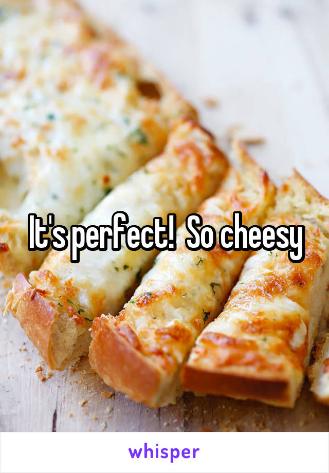 It's perfect!  So cheesy