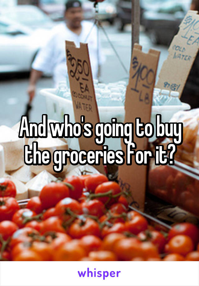 And who's going to buy the groceries for it?