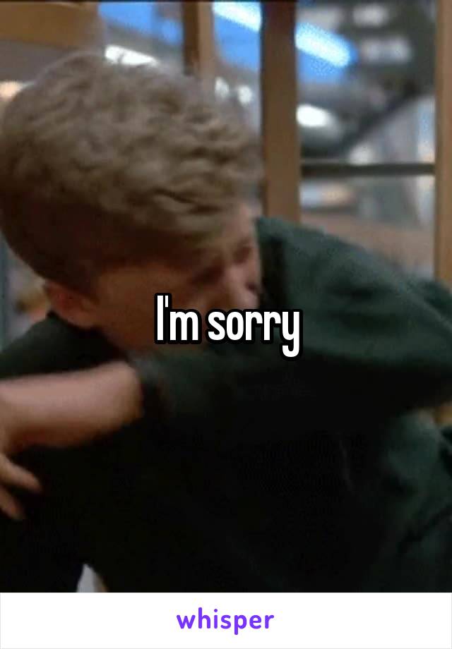 I'm sorry