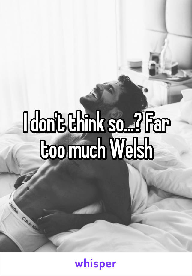 I don't think so...? Far too much Welsh