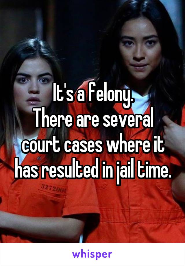 It's a felony.
There are several court cases where it has resulted in jail time.