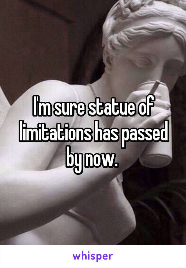 I'm sure statue of limitations has passed by now. 