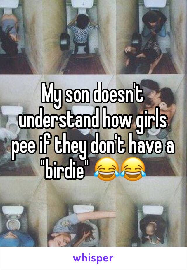 My son doesn't understand how girls pee if they don't have a "birdie" 😂😂