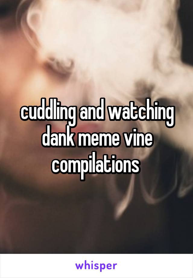 cuddling and watching dank meme vine compilations 