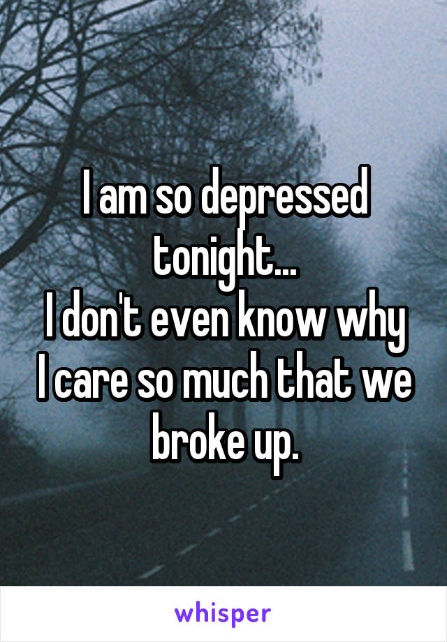 I am so depressed tonight...
I don't even know why I care so much that we broke up.