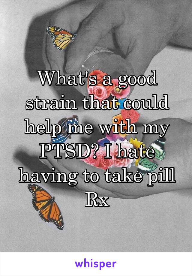 What's a good strain that could help me with my PTSD? I hate having to take pill Rx