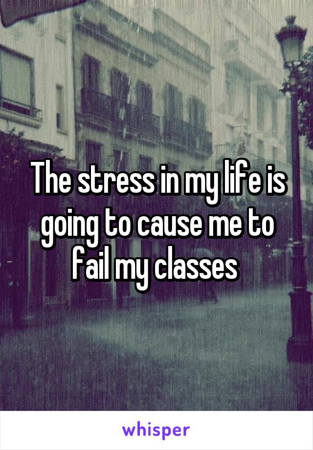 The stress in my life is going to cause me to fail my classes 