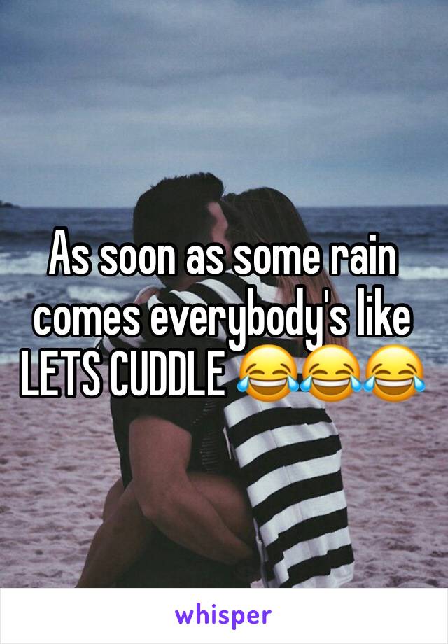 As soon as some rain comes everybody's like LETS CUDDLE 😂😂😂