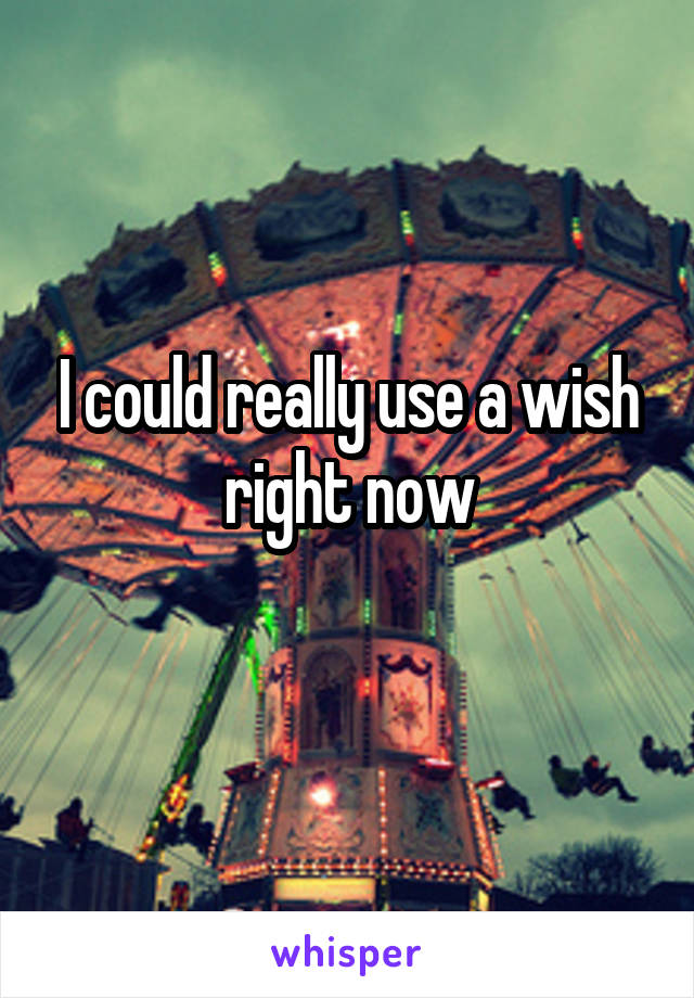 I could really use a wish right now
