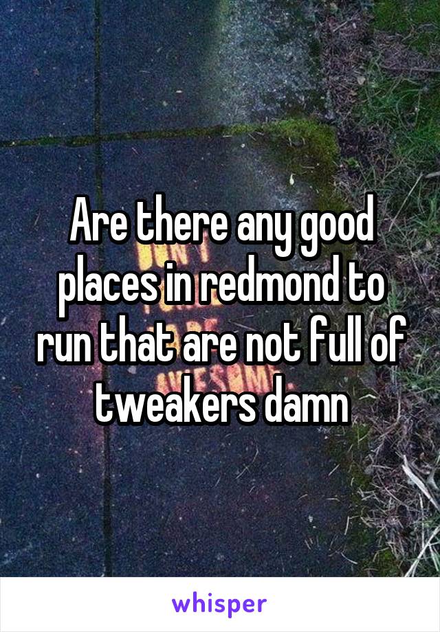 Are there any good places in redmond to run that are not full of tweakers damn