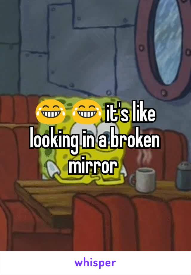 😂 😂 it's like looking in a broken mirror 