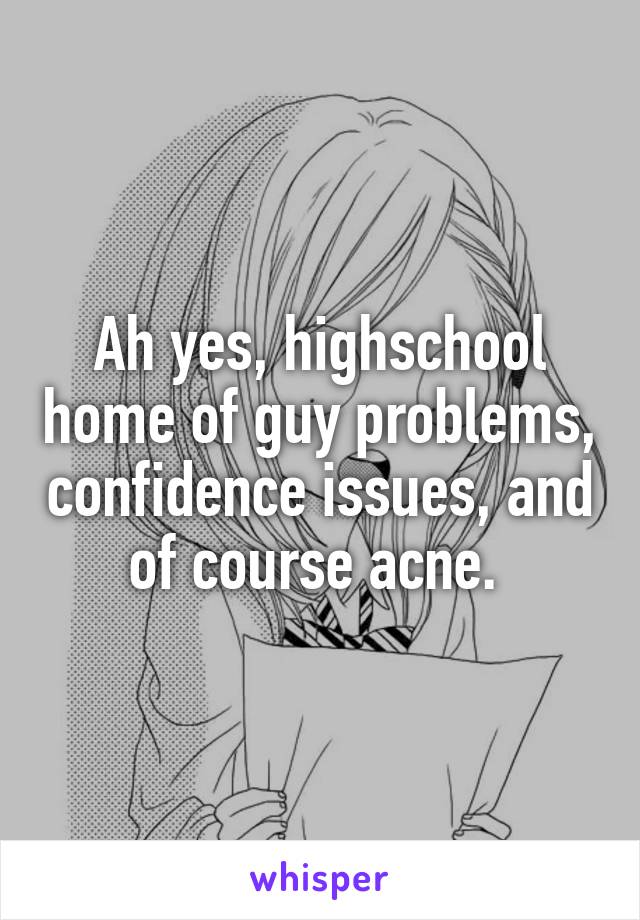 Ah yes, highschool home of guy problems, confidence issues, and of course acne. 