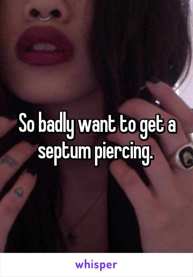 So badly want to get a septum piercing. 