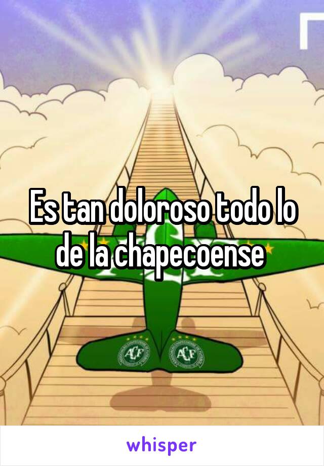 Es tan doloroso todo lo de la chapecoense 