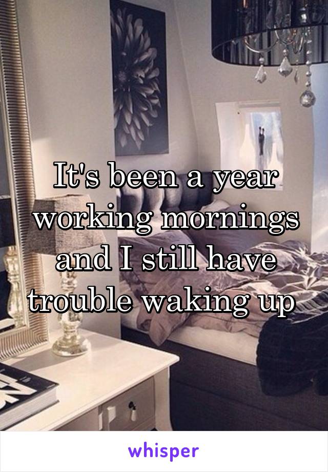 It's been a year working mornings and I still have trouble waking up 