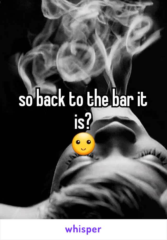 so back to the bar it is?
🙂