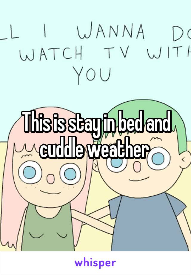 This is stay in bed and cuddle weather 