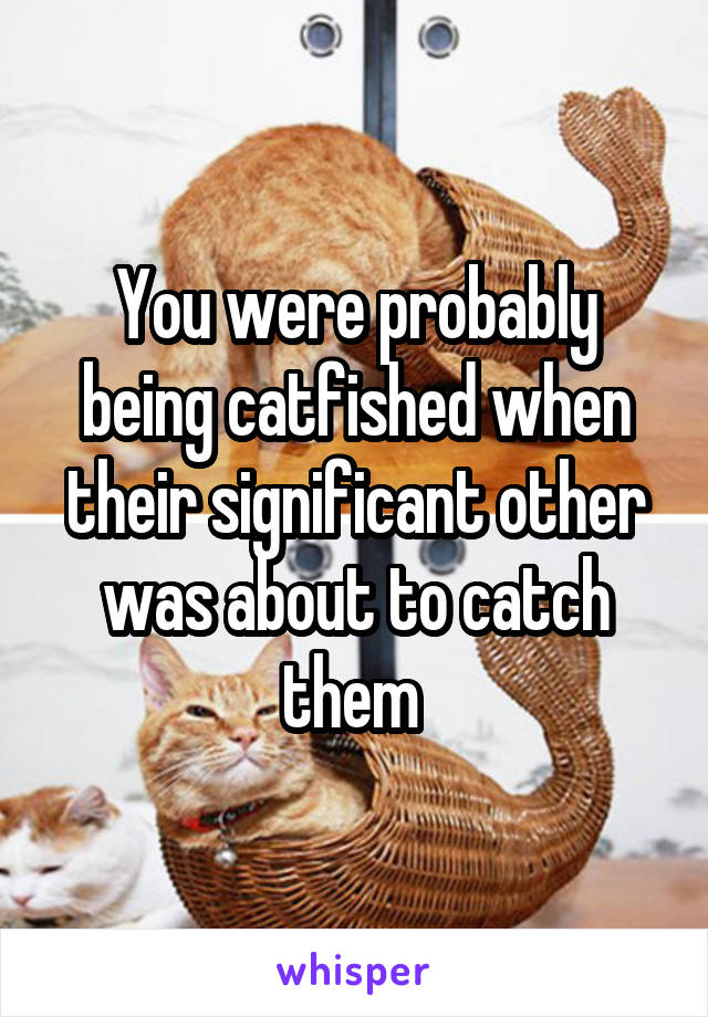 You were probably being catfished when their significant other was about to catch them 