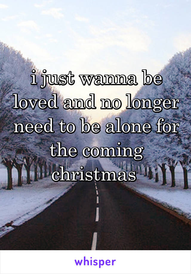 i just wanna be loved and no longer need to be alone for the coming christmas 
