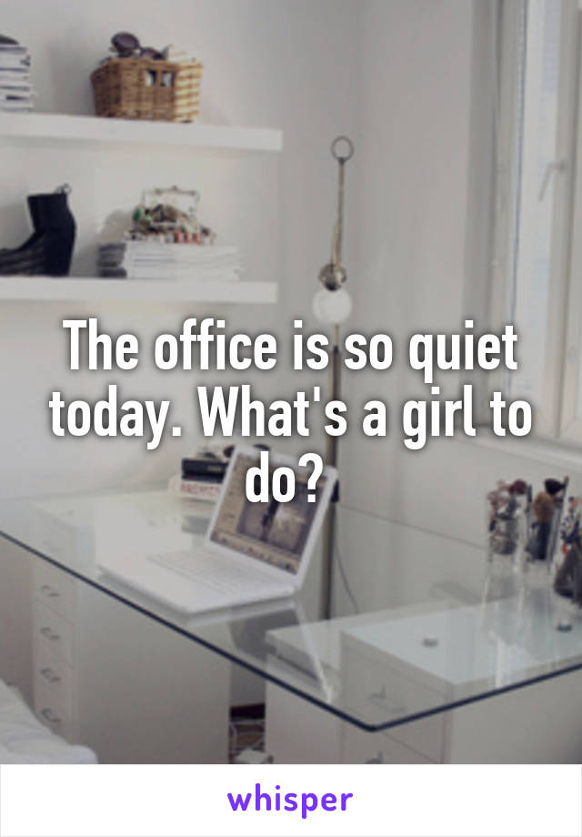 The office is so quiet today. What's a girl to do? 