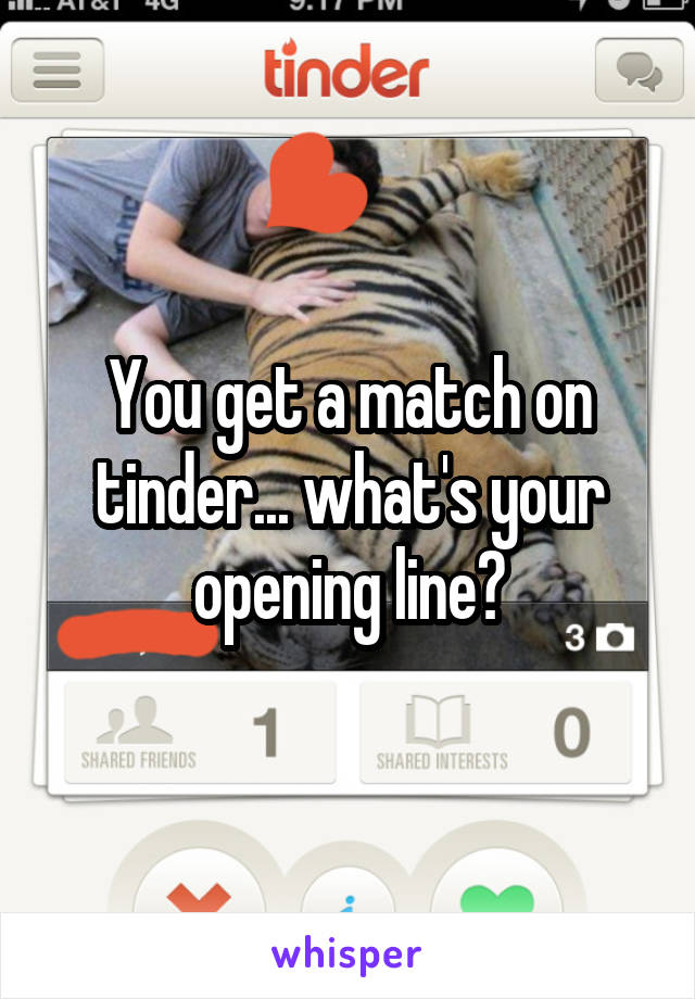 You get a match on tinder... what's your opening line?