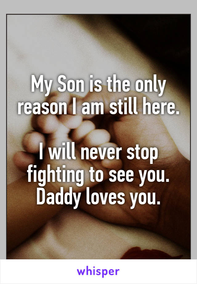 My Son is the only reason I am still here.

I will never stop fighting to see you.
Daddy loves you.