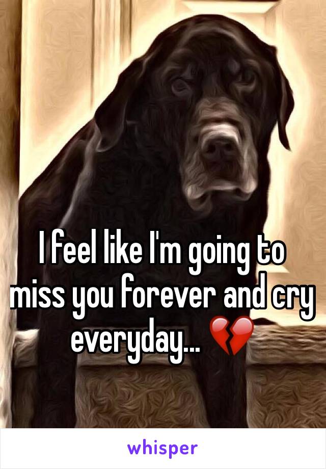 I feel like I'm going to miss you forever and cry everyday... 💔