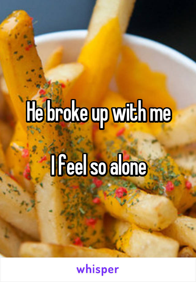 He broke up with me

I feel so alone