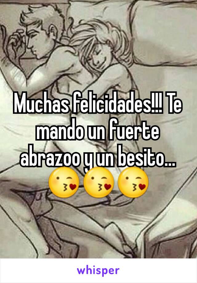 Muchas felicidades!!! Te mando un fuerte abrazoo y un besito... 😘😘😘