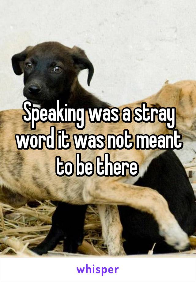 Speaking was a stray word it was not meant to be there 