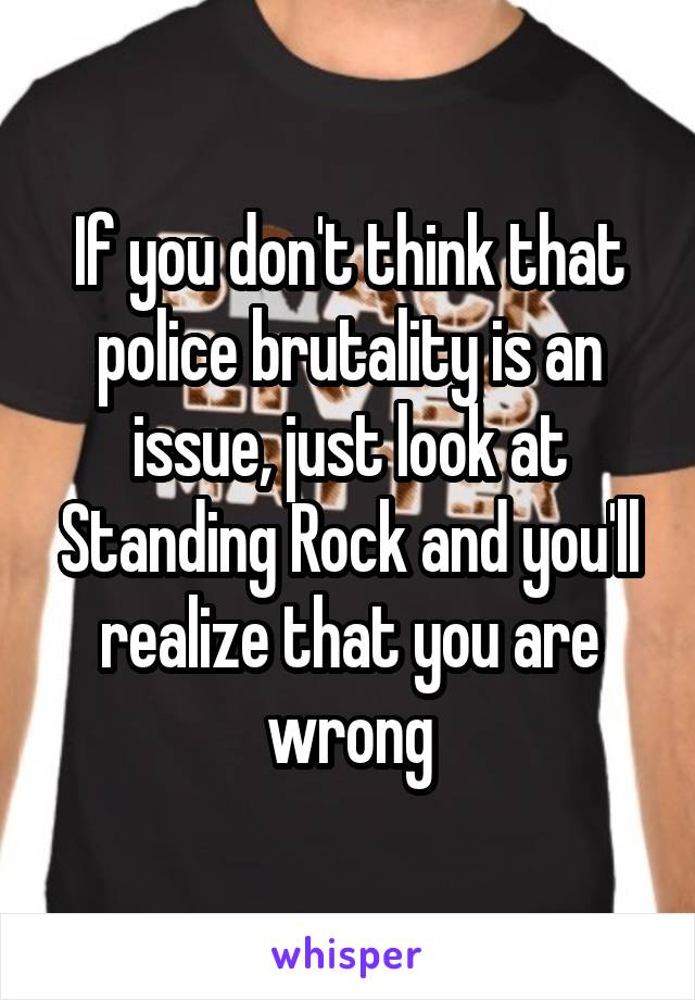 If you don't think that police brutality is an issue, just look at Standing Rock and you'll realize that you are wrong