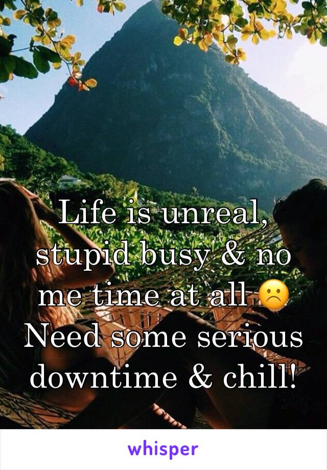 Life is unreal, stupid busy & no me time at all ☹️️Need some serious downtime & chill!