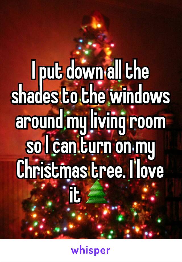 I put down all the shades to the windows around my living room so I can turn on my Christmas tree. I love it🌲