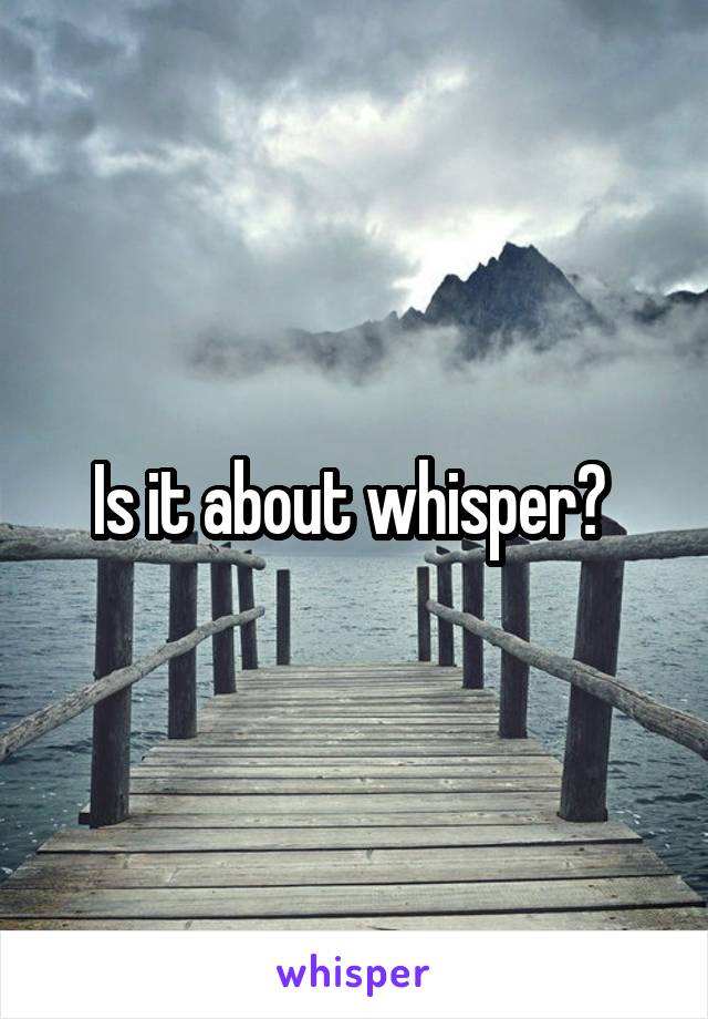 Is it about whisper? 