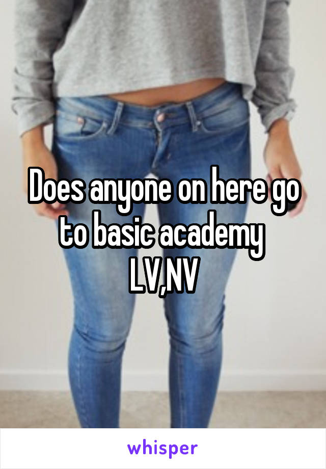 Does anyone on here go to basic academy 
LV,NV