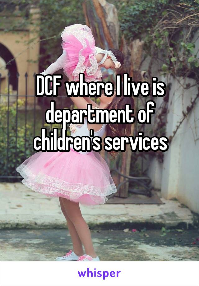 DCF where I live is department of children's services

