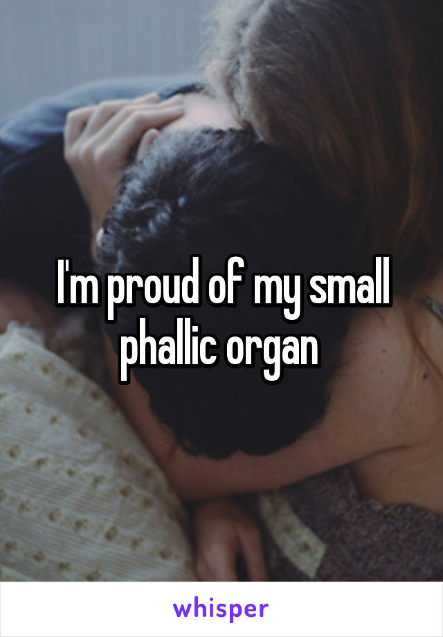 I'm proud of my small phallic organ 