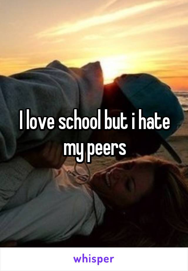 I love school but i hate my peers