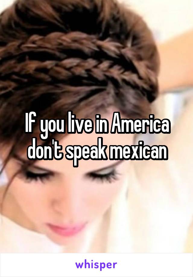 If you live in America don't speak mexican