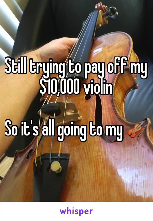 Still trying to pay off my $10,000 violin 

So it's all going to my 🎻