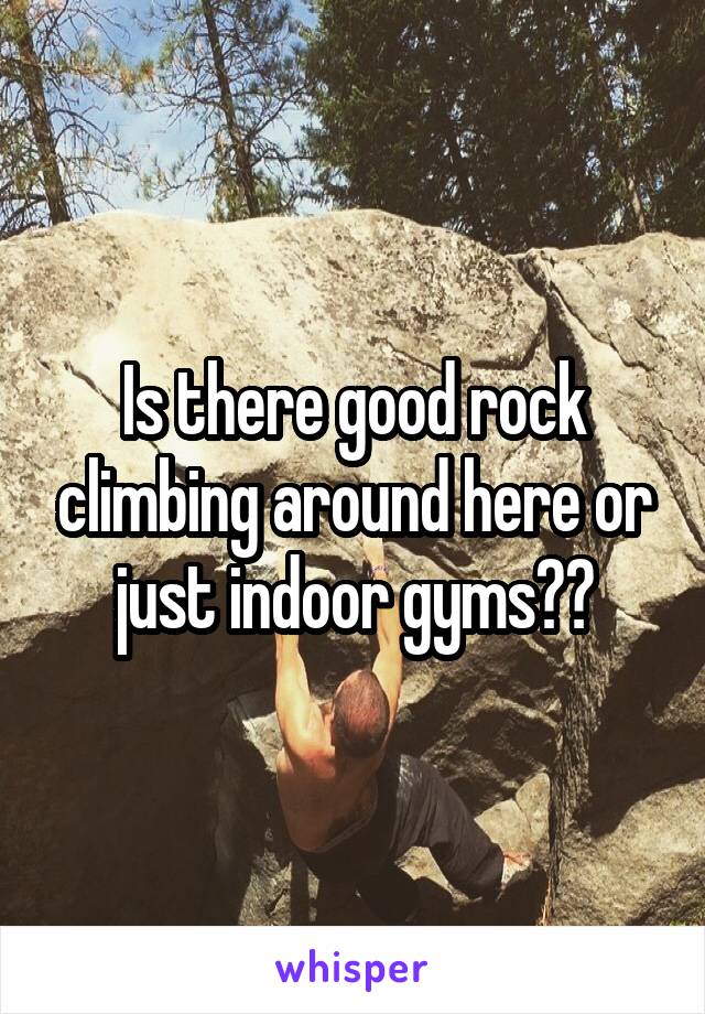 Is there good rock climbing around here or just indoor gyms??