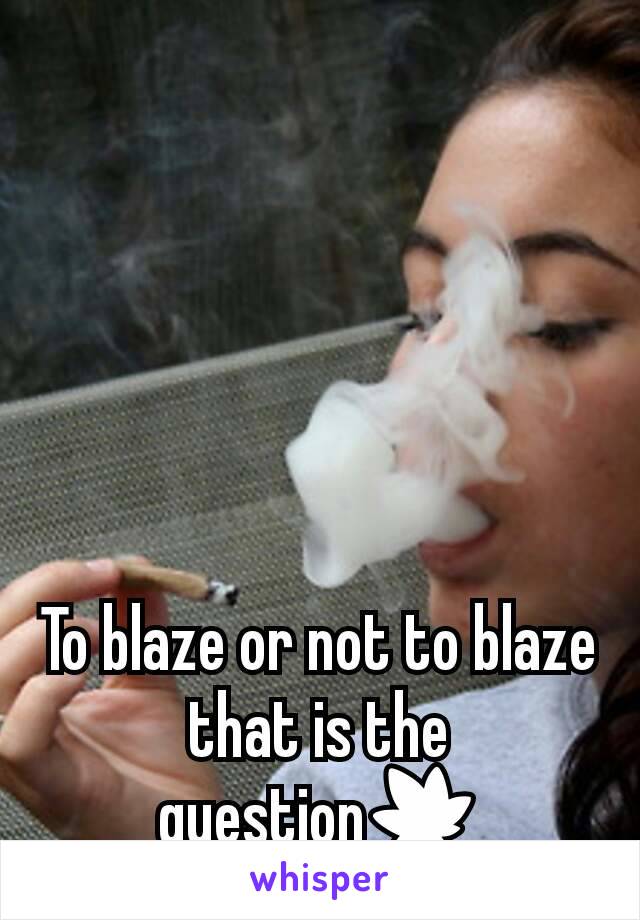 To blaze or not to blaze that is the question🍁