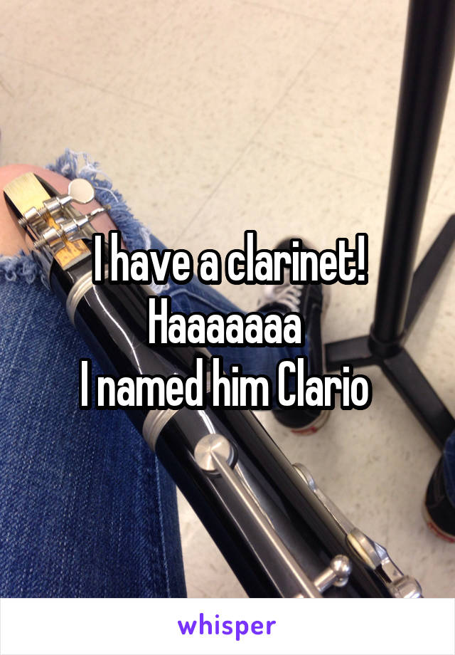 I have a clarinet! Haaaaaaa 
I named him Clario 