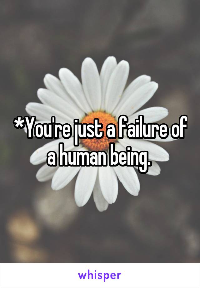 *You're just a failure of a human being. 